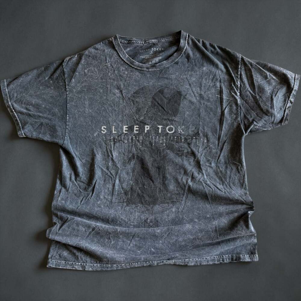 Sleep Token Mineral Wash Graphic Band T-Shirt Size L